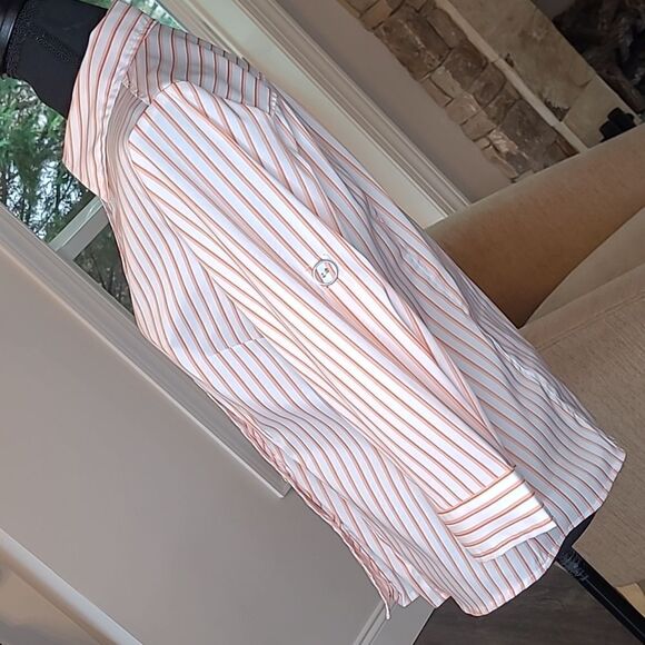 Essentials sz M orange strips shirt - Picture 3 of 10